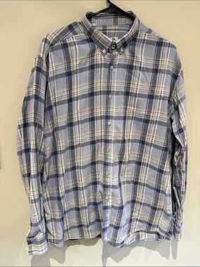 Burberry Light Blue, Navy & Cream Plaid Button-Down Shirt